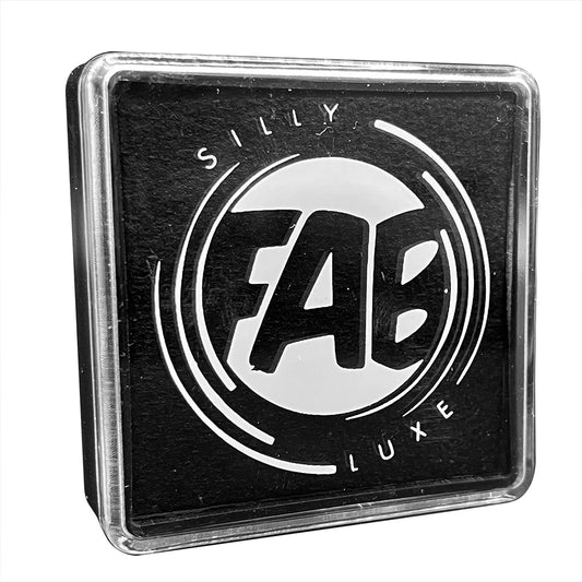A black color FAB Luxe professional face and body paint in a 45gm container.