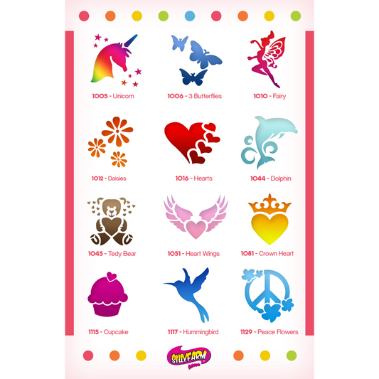 Girls Pink Power Stencil Set