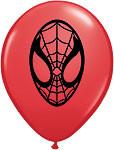 5" Spiderman Face Red Printed Latex 100pk