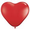 6" Heart Red Qualatex 100 pk