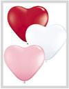 6 Inch Heart Assortment Sweetheart Red/White/Pink Balloon Qualatex 100ct