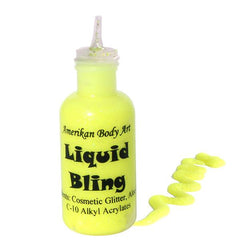 Amerikan Body Art Liquid Bling Electric Yellow .5oz - Silly Farm Supplies