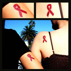 Awareness Ribbon Glitter Tattoo Stencil 10 Pack - Silly Farm Supplies
