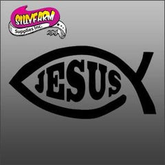 Christian Fish Symbol 1(Jesus) Glitter Tattoo Stencil 10 Pack - Silly Farm Supplies