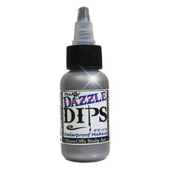 DAZZLE Dips Silver 1oz Waterproof Face Paint - Silly Farm Supplies
