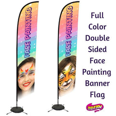 Face Painting Flag Banner with Face Designs - Silly Farm Supplies
