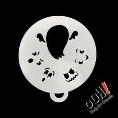 Ghost Flips Face Paint Stencil by Ooh! Body Art (C18) - Silly Farm Supplies