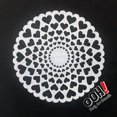 Heart Sphere Airbrush & Face Paint Stencil by Ooh! Body Art (S03) - Silly Farm Supplies
