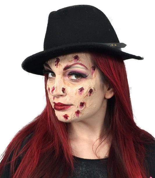 Halloween costume idea, lady nightmare using Mehron 3D Fleshtone