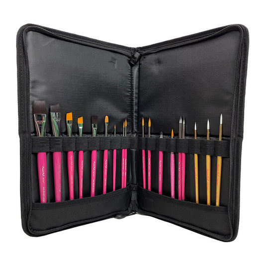 The Paint Pal Pro Set features lightweight, durable brushes designed for professional face and body painters. With synthetic bristles for even makeup application and comfortable handles for precise control, this set delivers exceptional performance.
