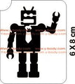 Robot Glitter Tattoo Y-Body Stencil 5 pack