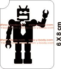 Robot Glitter Tattoo Y-Body Stencil 5 pack - Silly Farm Supplies