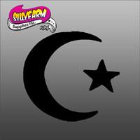 Stars & Moon 1(crescent moon with one star) Glitter Tattoo Stencil 10 Pack - Silly Farm Supplies