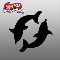 Twin Dolphin Glitter Tattoo Stencil 10 Pack - Silly Farm Supplies