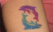 Under the Sea 4 Dolphin in Wave Glitter Tattoo Stencil 10 Pack - Silly Farm Supplies