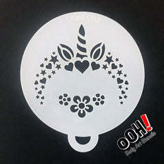 Unicorn Flips Face Paint Stencil by Ooh! Body Art (C03) - Silly Farm Supplies