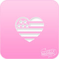 USA Heart Flag 1 Pink Power Stencil