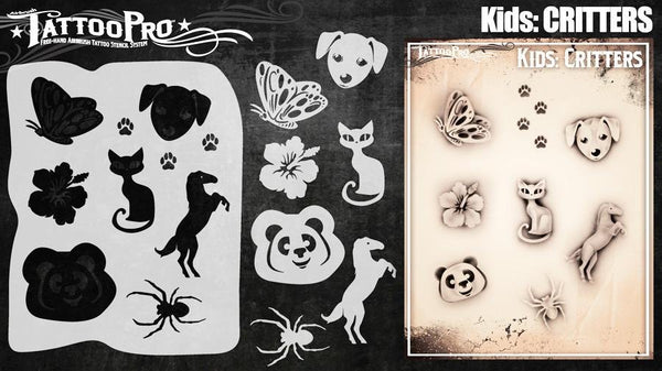 Wiser's Critters Airbrush Tattoo Pro Stencil- Kids Series