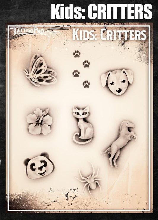 Wiser's Critters Airbrush Tattoo Pro Stencil- Kids Series - Silly Farm Supplies