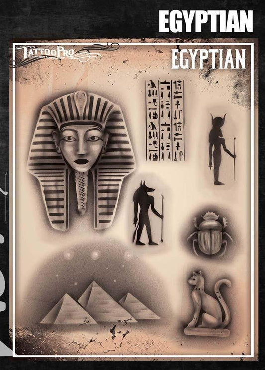 Wiser's Egyptian Airbrush Tattoo Pro Stencil Series 6 - Silly Farm Supplies