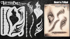 Wiser's Heart & Tribal Airbrush Tattoo Pro Stencil Series 4 - Silly Farm Supplies