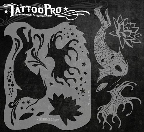 Wiser's Koi & Lotus Tattoo Pro Stencil Series 1 - Silly Farm Supplies