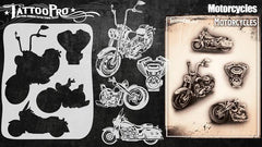 Wiser's Motorcycles Airbrush Tattoo Pro Stencil Series 4 - Silly Farm Supplies