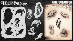Wiser's Ocean Fun Airbrush Tattoo Pro Stencil- Kids Series - Silly Farm Supplies
