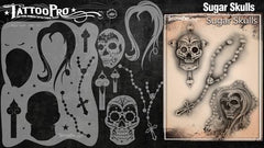 Wiser's Sugar Skulls Airbrush Tattoo Pro Stencil Series 2 - Silly Farm Supplies