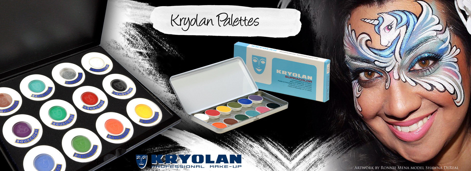 Kryolan Aquacolor UV-Dayglow 6-Color Palette, UV Reactive Black Light  Makeup
