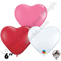 6 Inch Heart Love Assortment Rose/White/Ruby Red Balloons Qualatex 100ct