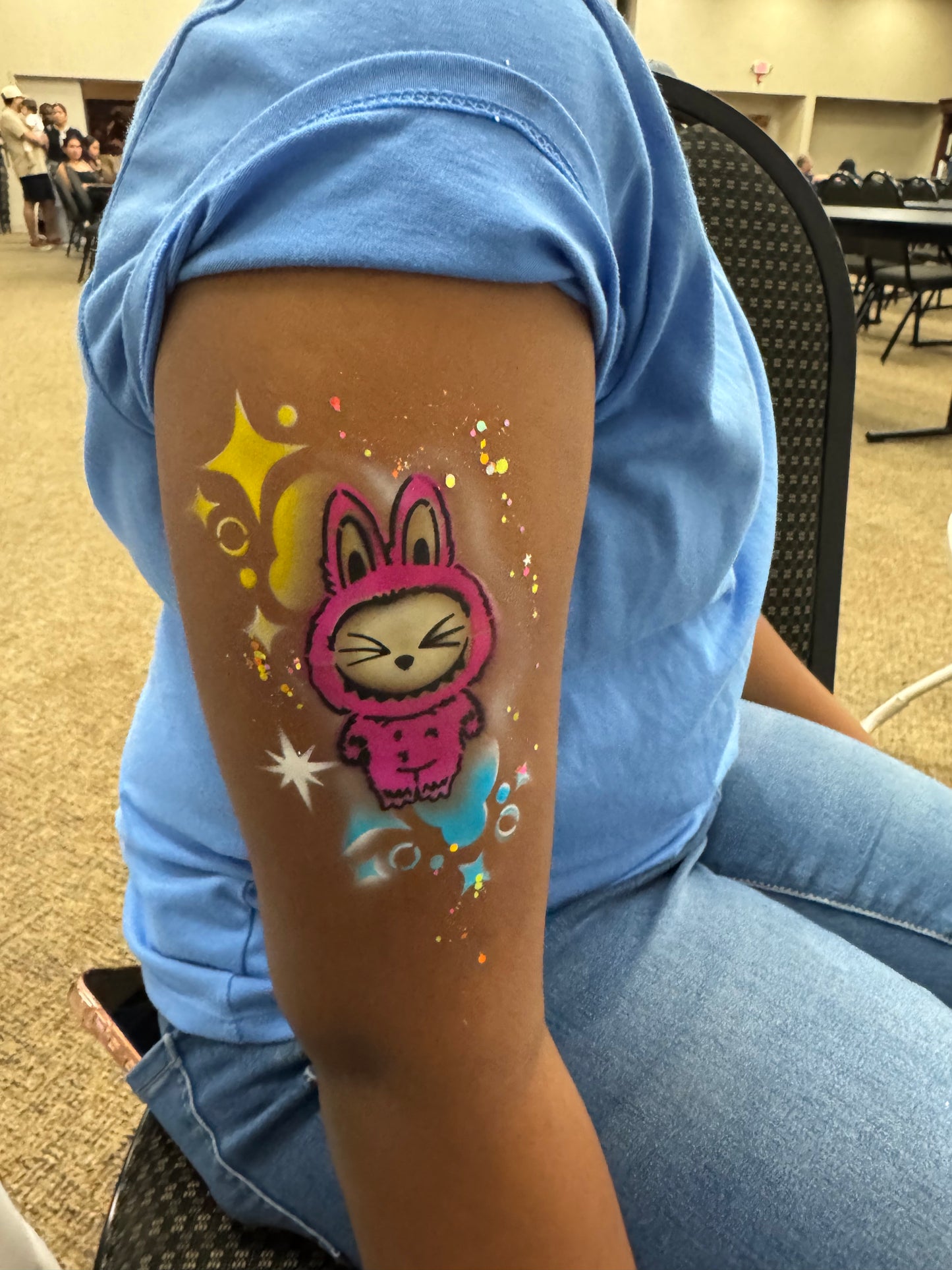 Lil Bubu Tattoo Stencil Face Paint Stencil by Ooh! Body Art (B01 )