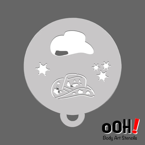 COWBOY HAT  Face Painting Stencil by Ooh! Body Art (C23)