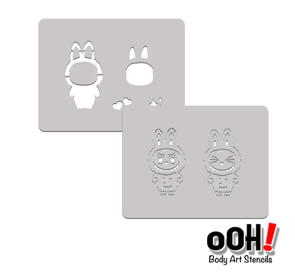 Lil Bubu Tattoo Stencil Face Paint Stencil by Ooh! Body Art (B01 )