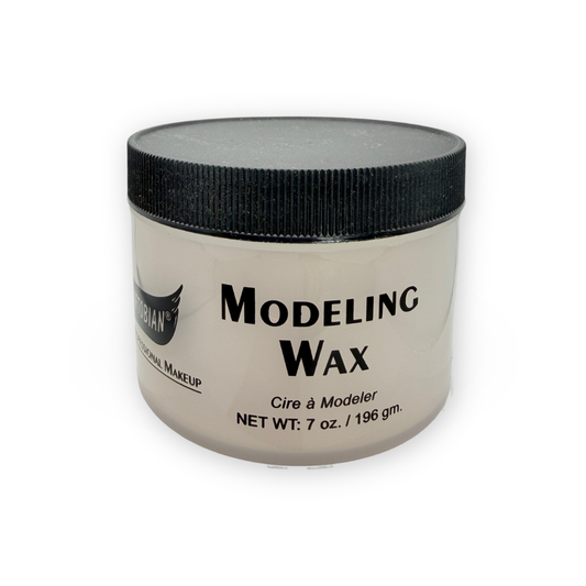 A 7 oz jar of Graftobian Original Makeup Modeling Wax, featuring a white container and a black ribbed screw-on lid, set against a plain white background.
