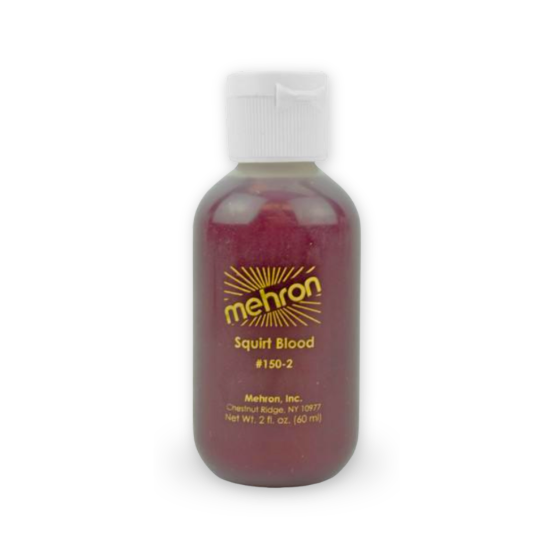 Mehron Squirt Blood professional theatrical fake blood for creating realistic gushing, flowing, wound and special effects makeup.