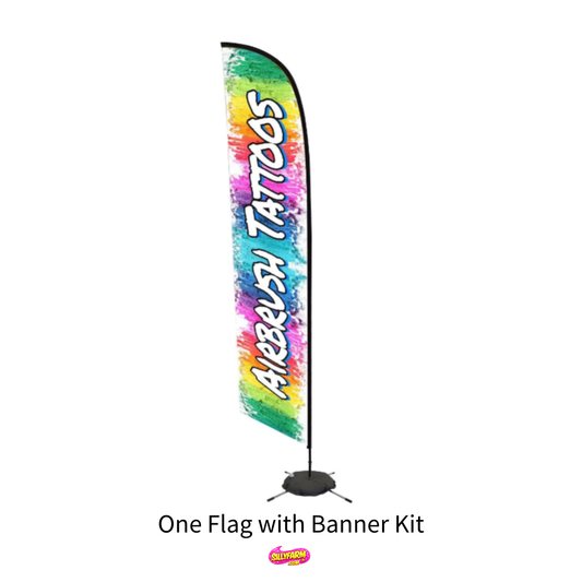 Airbrush Tattoos Feather Flag Banner with stand