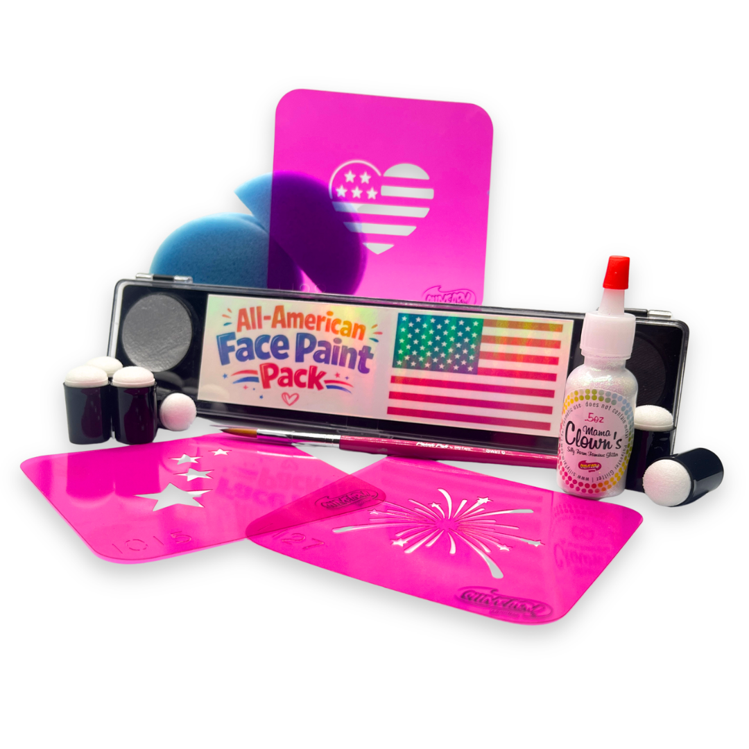 All-American Face Paint Pack with face painting supplies on a white background
