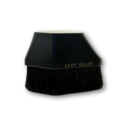 BCC Stiletto Coffin Kabuki Brush with black synthetic bristles and compact black handle.
