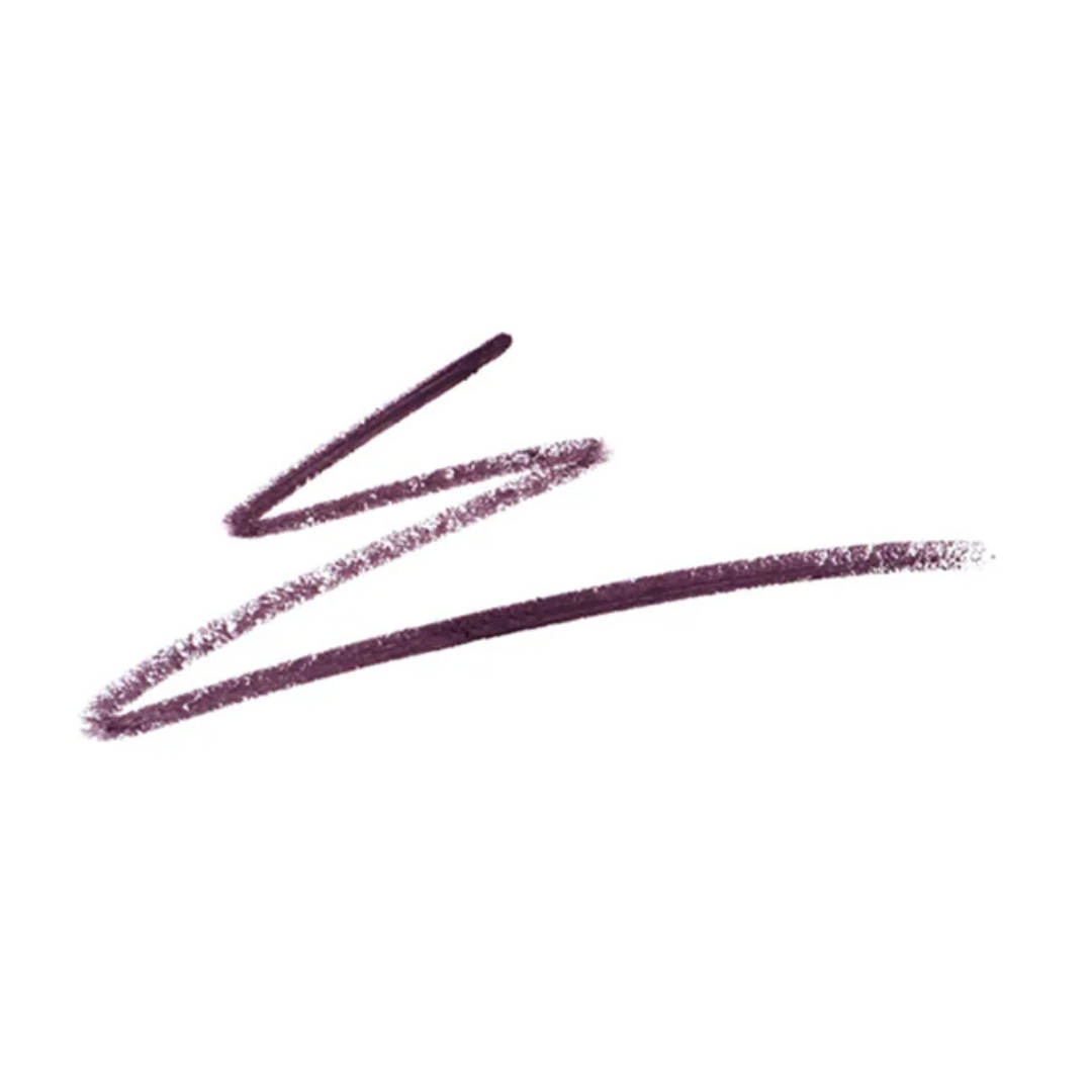 Ben Nye MagiColor Creme Pencil Misty Violet MC-18 makeup swatch showing thin and thick strokes of muted purple on white background.