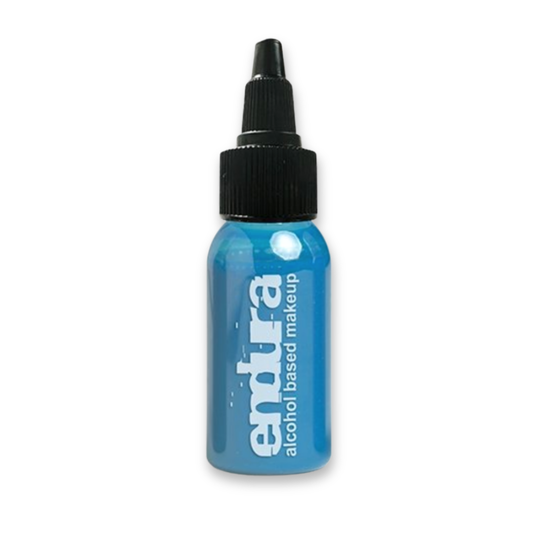 EBA Endura Light Blue alcohol-based airbrush makeup for body painting, airbrush tattoos, cosplay, theatrical makeup, and special effects. 1oz