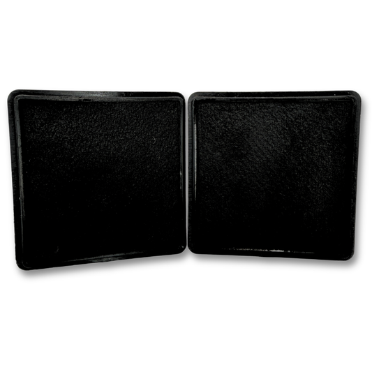 Two FAB Luxe Black 45g face paint cakes in black square containers displayed side by side.