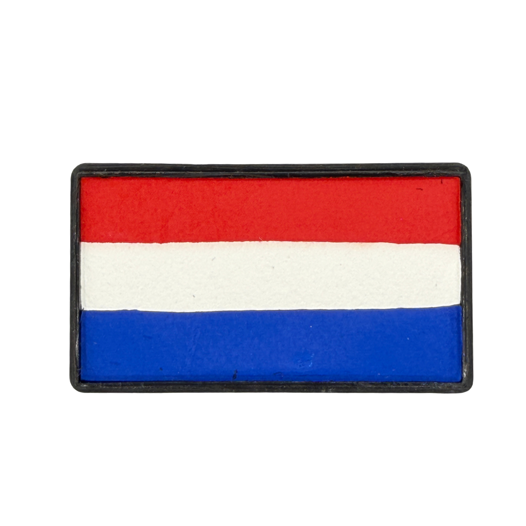 France Flag Arty Cake one-stroke face paint featuring blue, white, and red stripes in a rectangular cake, perfect for France soccer fan face paint, cheek flags, Les Bleus celebrations, and game day makeup.