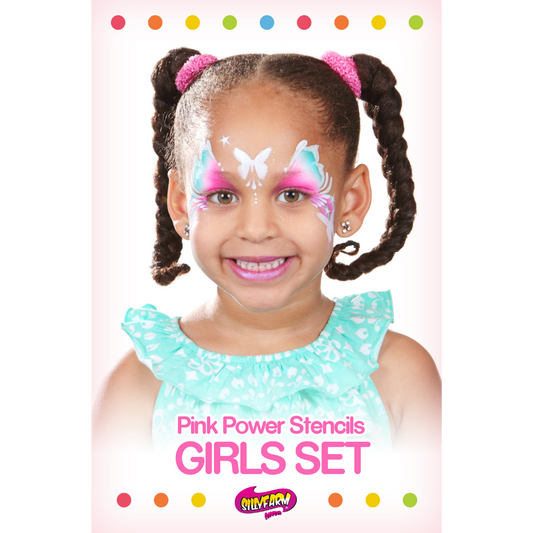 Girls Pink Power Stencil Set