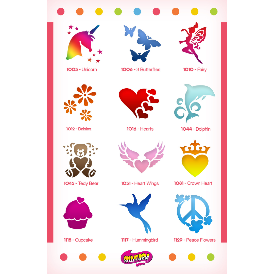 Girls Pink Power Stencil Set