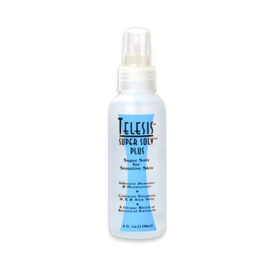 Telesis Super Solvy Plus hair dryer spray bottle, 4 fl. oz. (120ml), on a white background.
