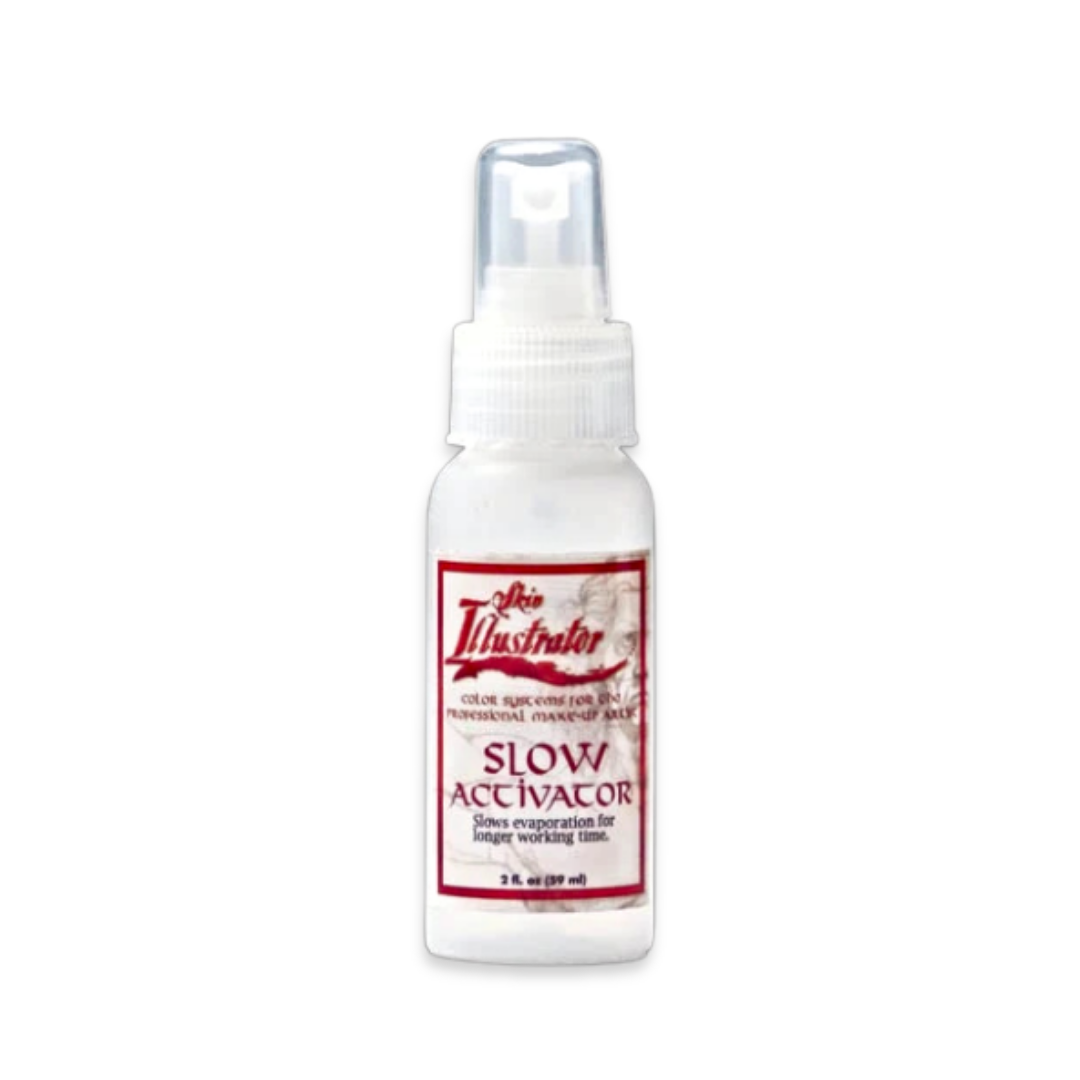 Skin Illustrator Slow Activator Spray 4 oz bottle for activating professional alcohol-based makeup palettes.