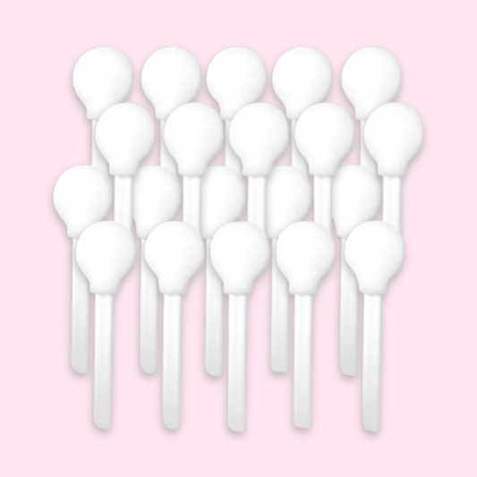 White disposable Eco Smoothie Blender sponge applicators for face painting and makeup, available in packs of 10 or 20.