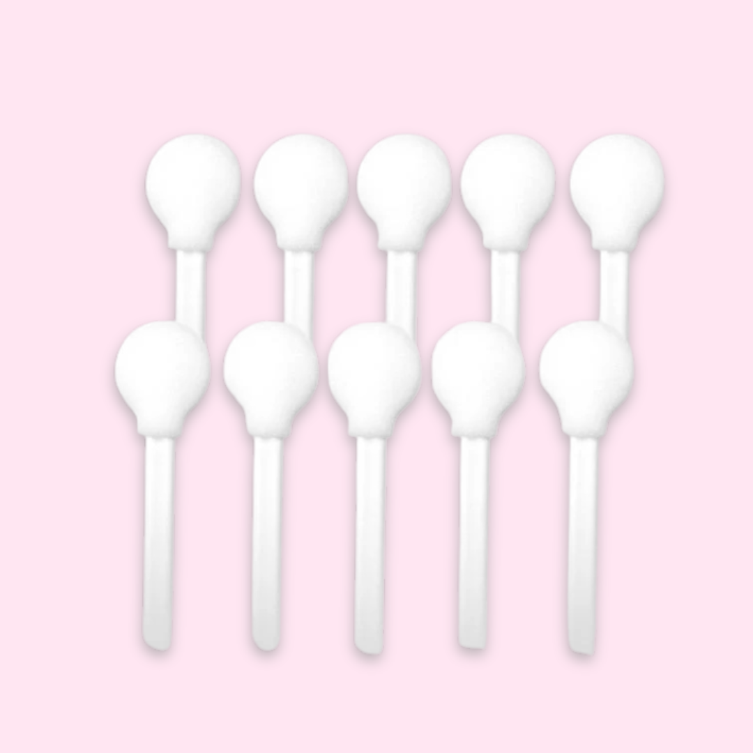 White disposable Eco Smoothie Blender sponge applicators for face painting and makeup, available in packs of 10 or 20.