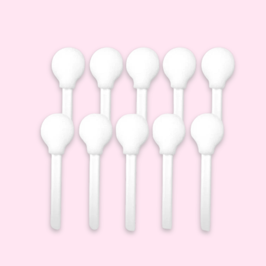 White disposable Eco Smoothie Blender sponge applicators for face painting and makeup, available in packs of 10 or 20.